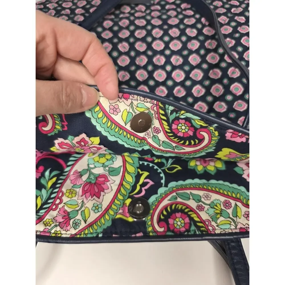 Vera Bradley MARRAKESH Quilted Large Tote Bag Faux Leather Accents EUC